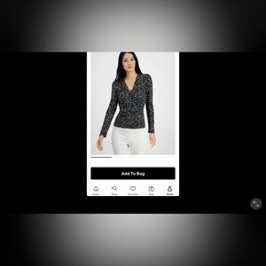 Women Printed crossover V neck top